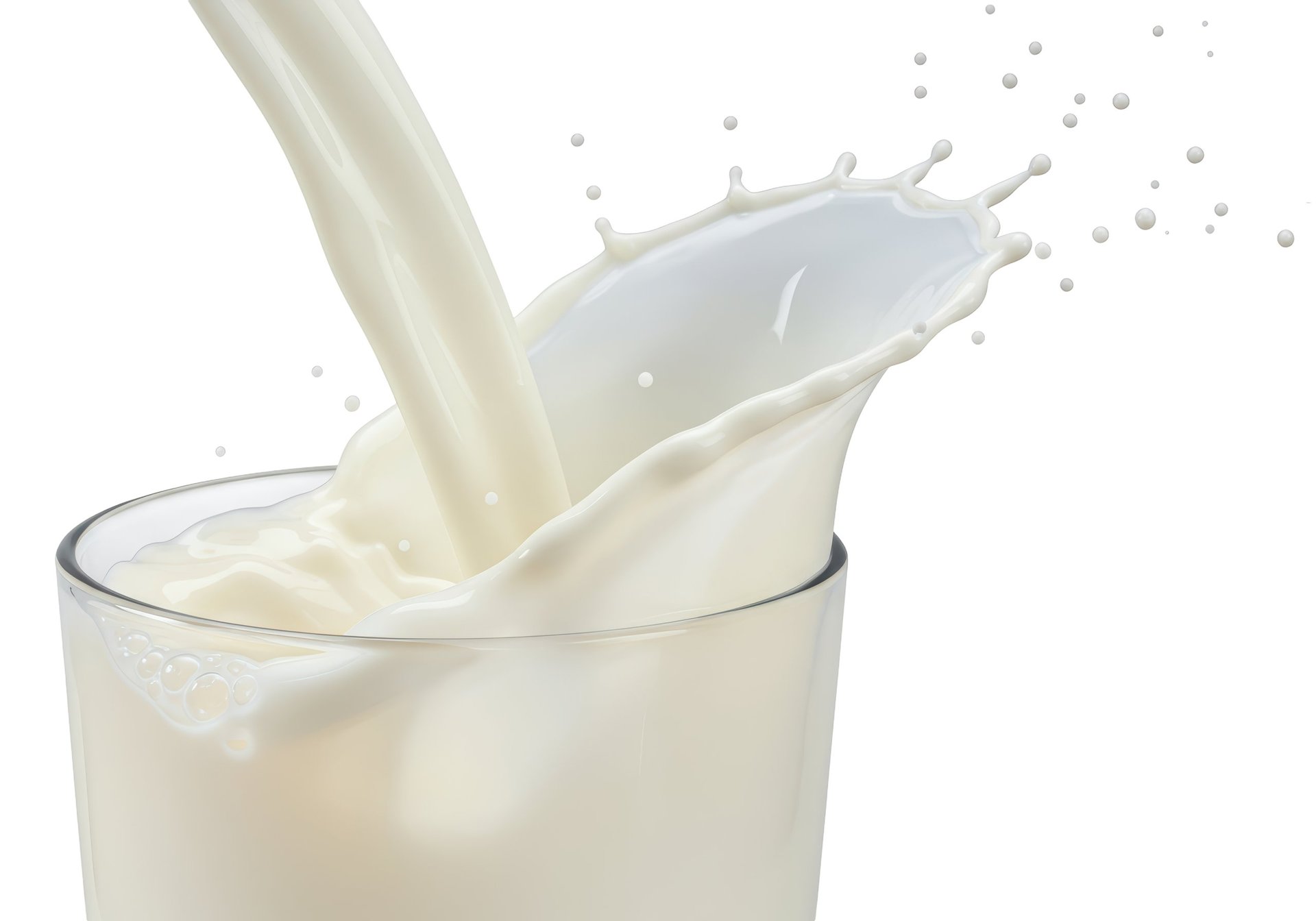 Fresh milk pouring
