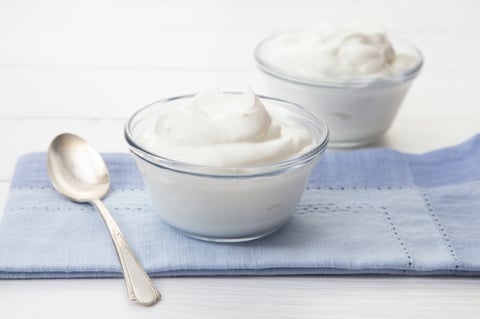 Plain Greek Yogurt in a Bowl for Breakfast