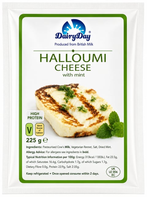 Dairy Day Halloumi Cheese with Mint package, 225g